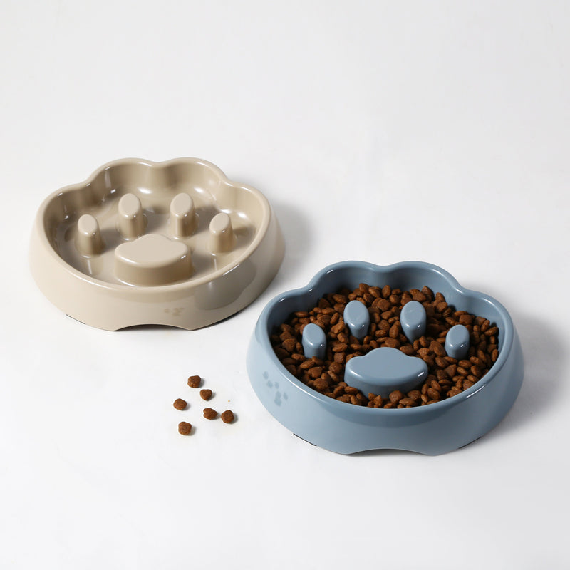 Gibson Home Curious Canines 9" Melamine Paw Shape Pet Slow Feeder - Open Stock w/ Color Sleeve