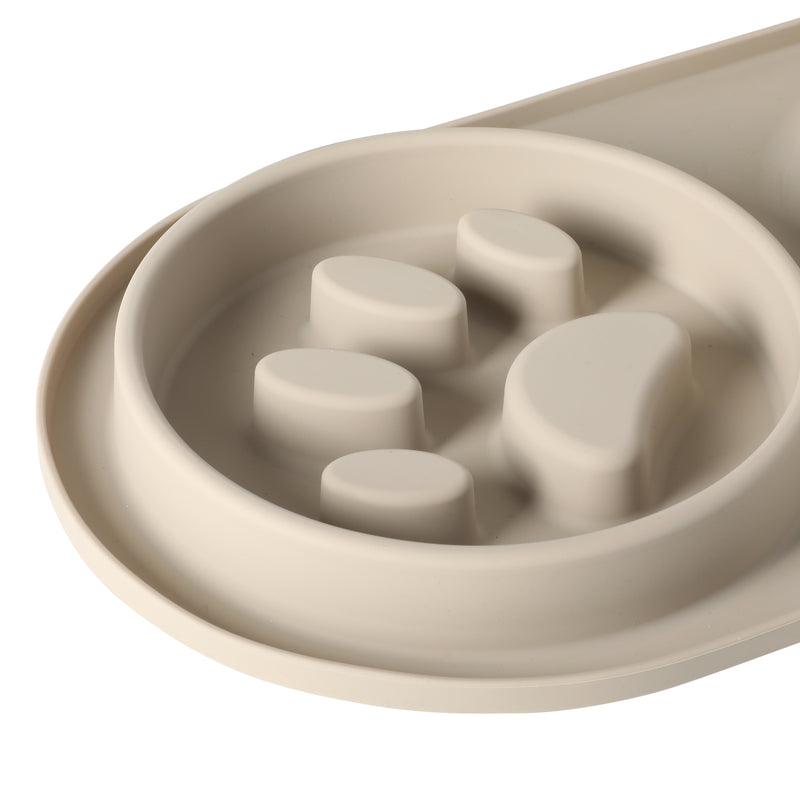 Gibson Home Curious Canines 2 pc 16" Stainless Steel Bowl & Silicone Slow Feeder On Silicone Mat - Open Stock w/ Color Sleeve