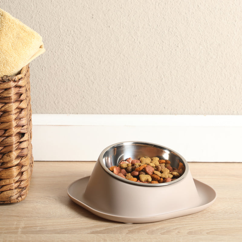 Gibson Home Tummy Tales 8.5" Stainless Steel Pet Bowl w/ PP Stand - Open Stock w/ Color Sleeve