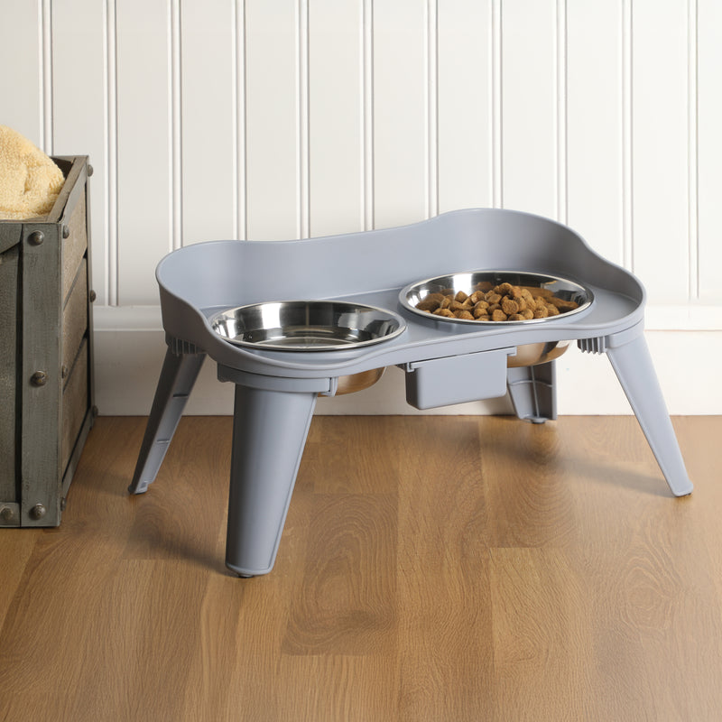 Gibson Home Wags N' Whiskers 2 pc 12oz Stainless Steel Pet Bowl w/ PP Stand - Open Stock w/ Color Label & Shrink Wrap