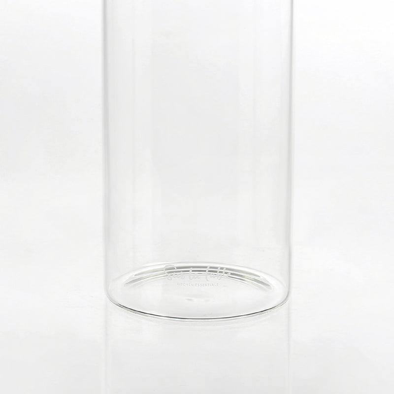 Sur La Table Kitchen Essentials Rue Lumiere 57oz Hand Made Glass Canister w/ Cork Lid - Open Stock w/ UPC Label