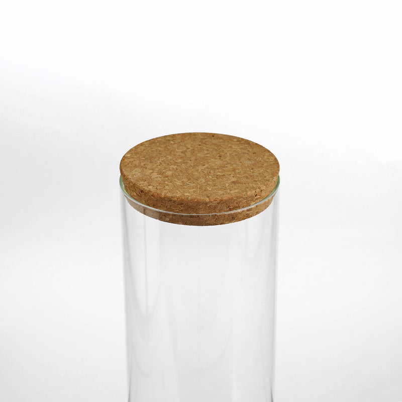 Sur La Table Kitchen Essentials Rue Lumiere 57oz Hand Made Glass Canister w/ Cork Lid - Open Stock w/ UPC Label