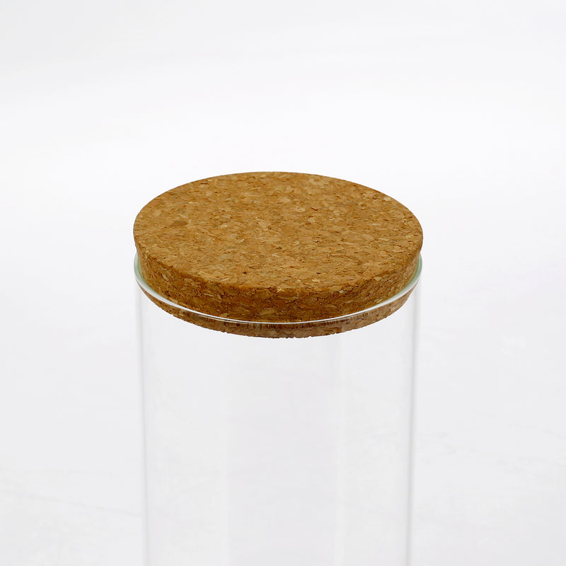 Sur La Table Kitchen Essentials Rue Lumiere 45oz Hand Made Glass Canister w/ Cork Lid - Open Stock w/ UPC Label
