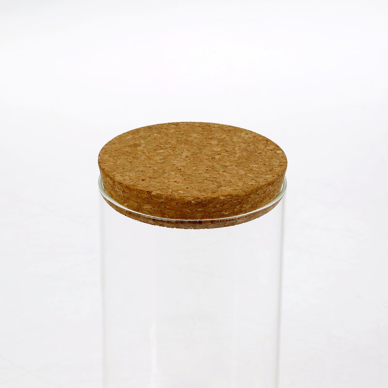 Sur La Table Kitchen Essentials Rue Lumiere 34oz Hand Made Glass Canister w/ Cork Lid - Open Stock w/ UPC Label