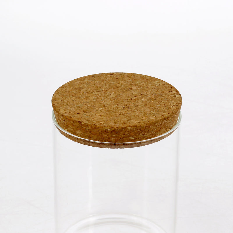 Sur La Table Kitchen Essentials Rue Lumiere 25oz Hand Made Glass Canister w/ Cork Lid - Open Stock w/ UPC Label