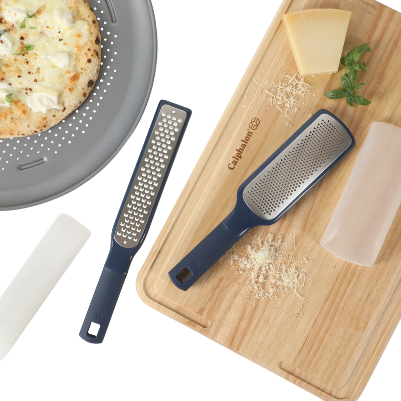 Calphalon Prime  2 pc Stainless Steel Long & Short Grater Set w/ Covers - Open Stock w/ Tie Card
