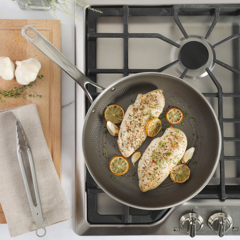 Martha Stewart Badgley 11" Tri-Ply Stainless Steel Etching Ceramic Non-Stick Fry Pan - Color Sleeve