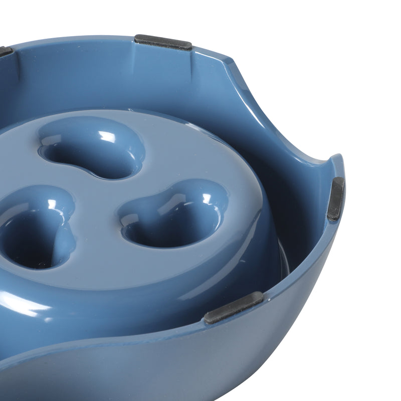 Gibson home Curious Canines 12.75" Melamine Slow Feeder w/ 6.75"Stainless Steel Pet Bowl Insert - Open Stock w/ Color Label