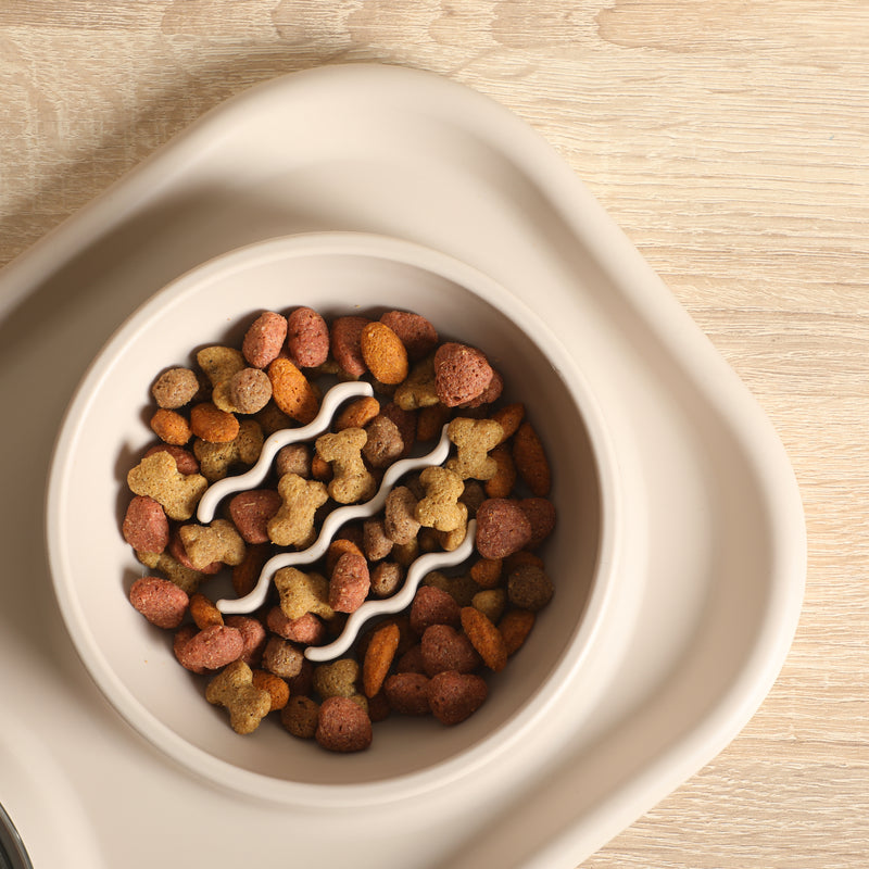 Gibson Home Curious Canines 15.25" Silicone Slow Feeder w/ Stainless Steel Pet Bowl Insert on Silicone Mat Double Bowl Slow Feeder - Open Stock w/ Color Label