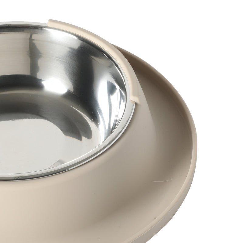 Gibson Home Curious Canines 2 pc 16" Stainless Steel Bowl & Silicone Slow Feeder On Silicone Mat - Open Stock w/ Color Sleeve