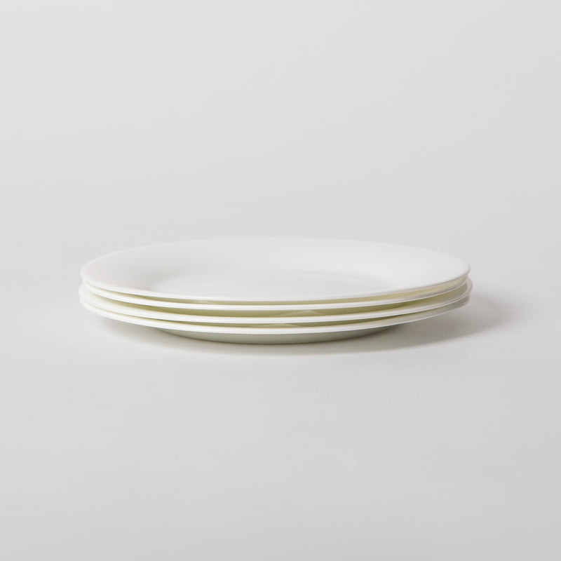 Gibson Home White Shadow 12pc Opal Glass Dinnerware Set - White - Gift Box