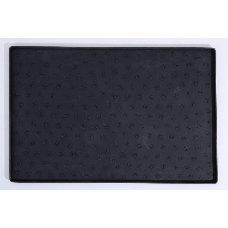Gibson Home Paw Creations 23.5" Feeding Mat - Rectangle - Black - Silicone - Open Stock w/ Sticker
