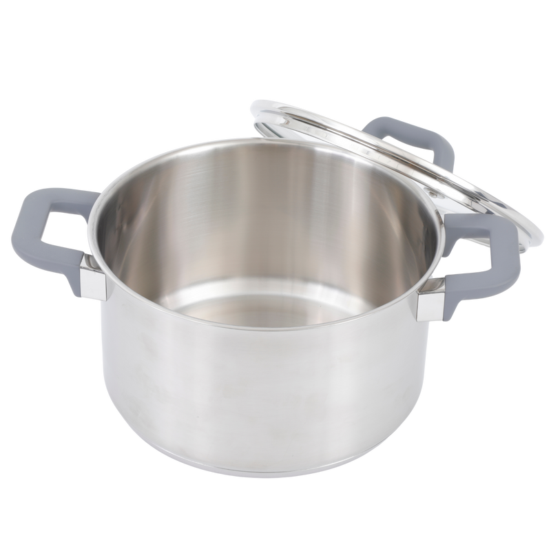 Oster Beauford 6.5qt Stainless Steel Dutch Oven w/ Glass Lid - Soft Touch Bakelite Handle - Flat Glass Lid - Color Sleeve