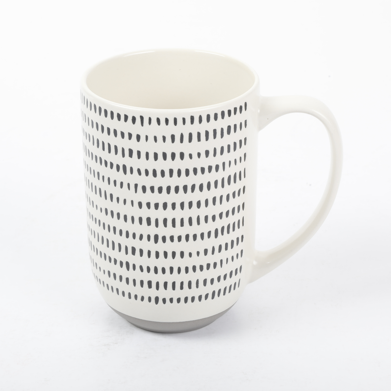 Mr. Coffee Dutton Springs 19oz Mug - 4 Assorted Designs - Wax Relief - White - Stoneware - U-Label