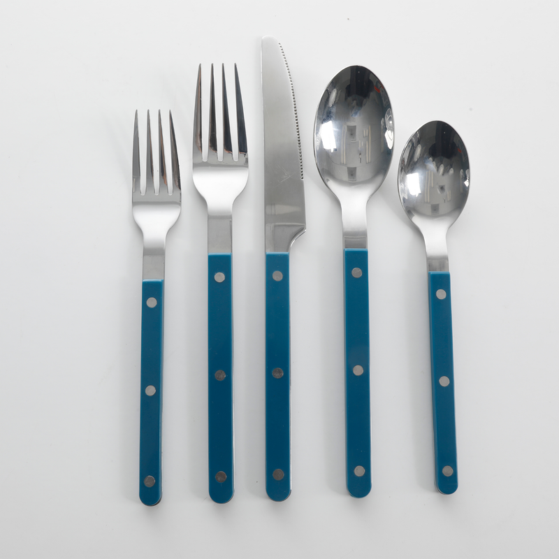 Sur La Table Kitchen Essentials Corner Bistro 20 pc Stainless Steel w/ ABS Handle Flatware Set - Window Box w/ Remailer