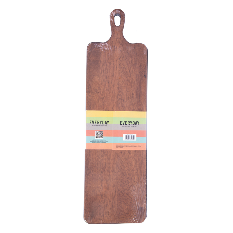 Martha Stewart Everyday Westhaven- 21.8 IN X 6.2 IN X 0.8 IN Cutting board w/ hole hanger & burning logo - Oiled - Acacia Wood - CS