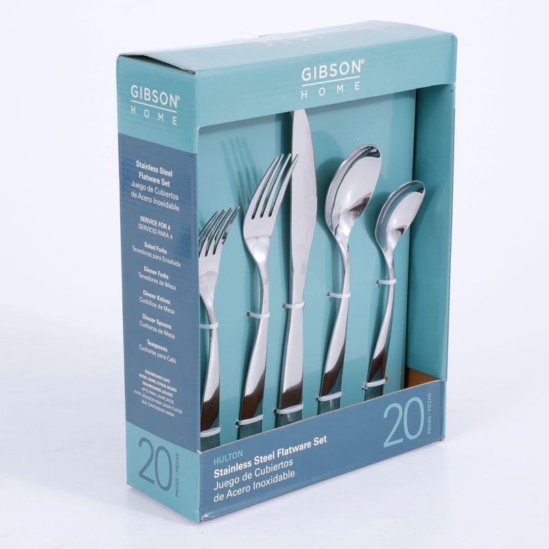 Gibson Home Hulton 20pc Stainless Steel Flatware Set - Polished - Open Window Gift Box