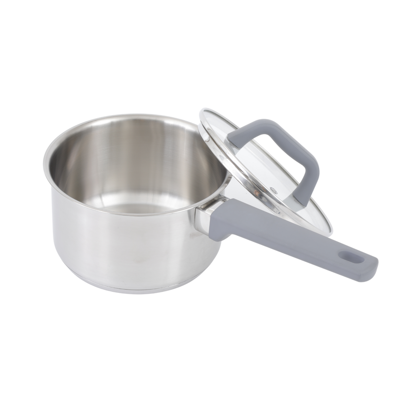 Oster Beauford 2qt Stainless Steel Saucepan w/ Glass Lid - Soft Touch Bakelite Handle - Flat Glass Lid - Color Sleeve