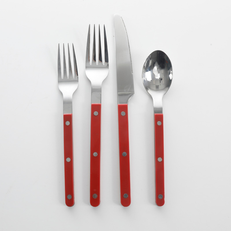 Sur La Table Kitchen Essentials Corner Bistro 20 pc Stainless Steel w/ ABS Handle Flatware Set - Window Box w/ Remailer