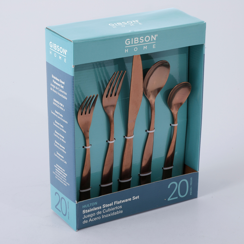 Gibson Home Hulton 20pc Stainless Steel Flatware Set - Polished - Open Window Gift Box