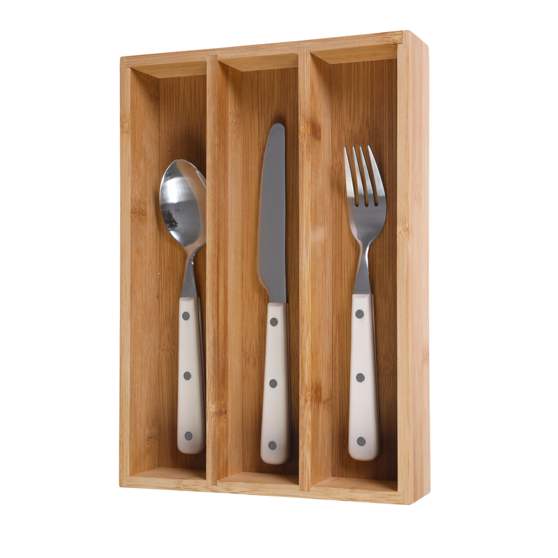 Martha Stewart Everyday Mosby 12pc Flatware Set w/ Bamboo Caddy - ABS Handle - SS - PET Box