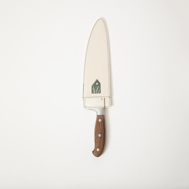 Bloomhouse 8" Stainless Steel Chef Knife - German Steel Blade - Walnut Wood Handle - Mirror Polish - GBX w/ Remailer