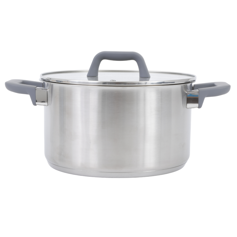 Oster Beauford 6.5qt Stainless Steel Dutch Oven w/ Glass Lid - Soft Touch Bakelite Handle - Flat Glass Lid - Color Sleeve