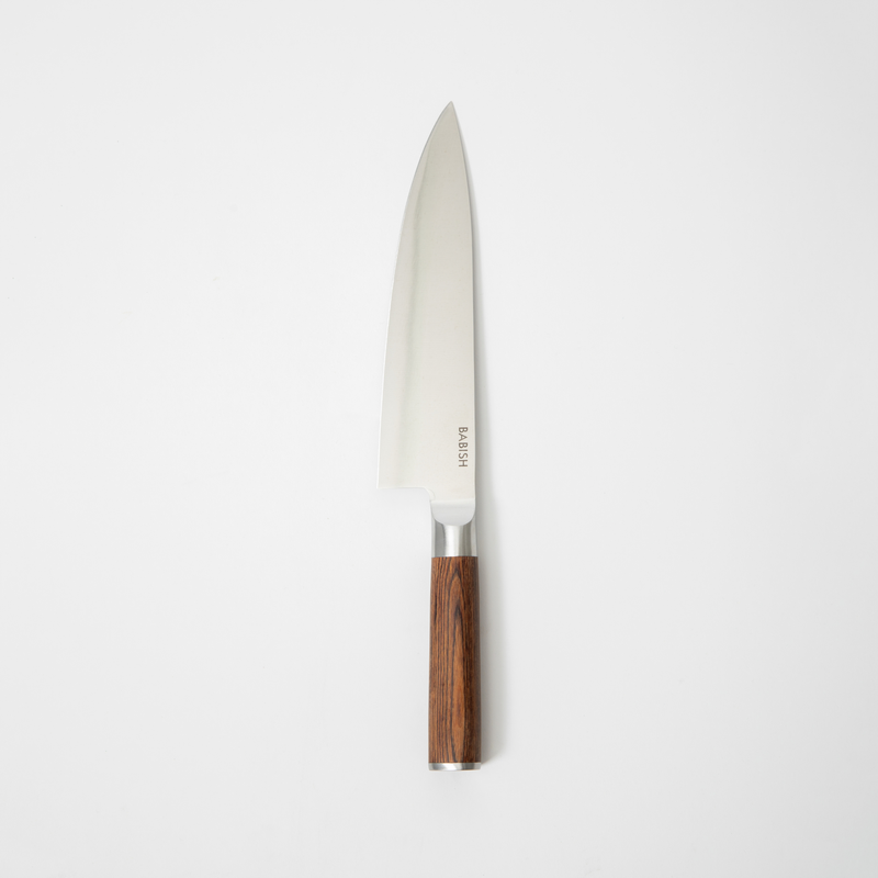 Babish 8" German Steel Chef Knife w/ Paka Wood Handle - Gift Box w/ Remailer