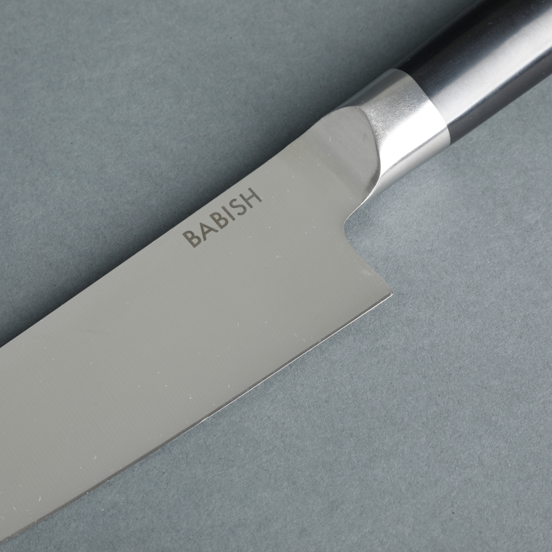 Babish 8" German Steel Chef Knife - ABS Handle - Stainless Steel - Gift Box w/ Remailer