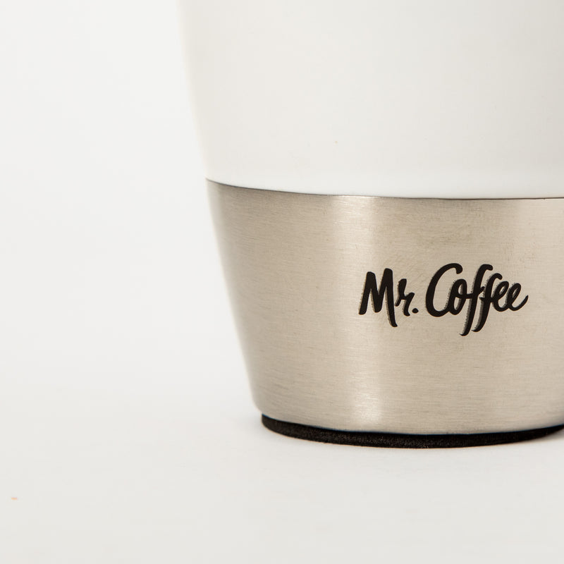 Mr. Coffee Coupleton 15oz Travel Cup w/ Lid - Stainless Steel & Stoneware - Open Stock: White