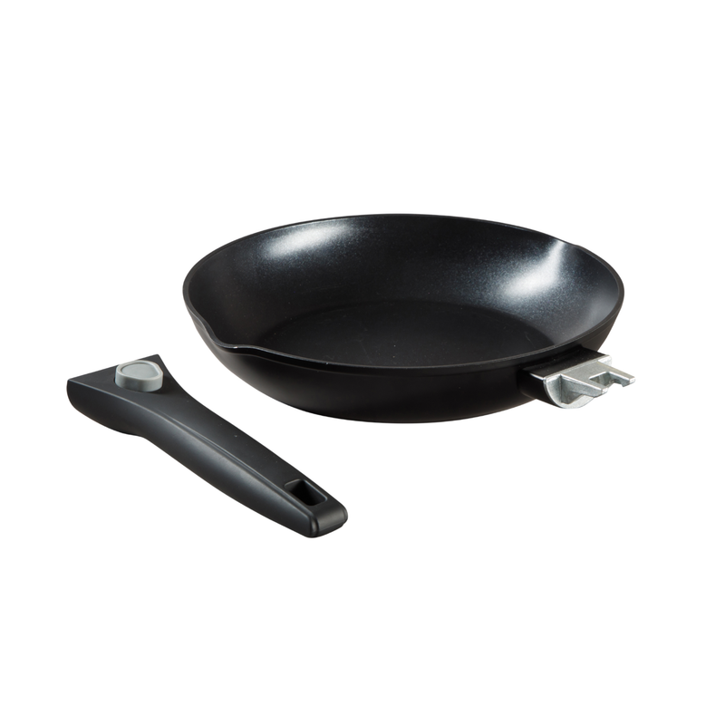 Oster Smarthandle Advance 4pc Forged Aluminum 1.8 qt Sauce Pan w/ Lid & 10" Frying Pan w/ Detachable Handle - Matte Black - Non-Stick Interior - Induction Base - Bakelite Handle - Gift Box (Open Window)