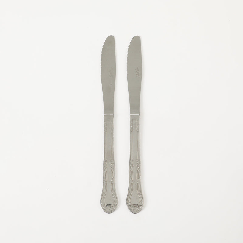 Gibson Home Abbie 2 Pack Dinner Knives Set - Tumble Finish - Stainless Steel - Hang Tag - PDQ