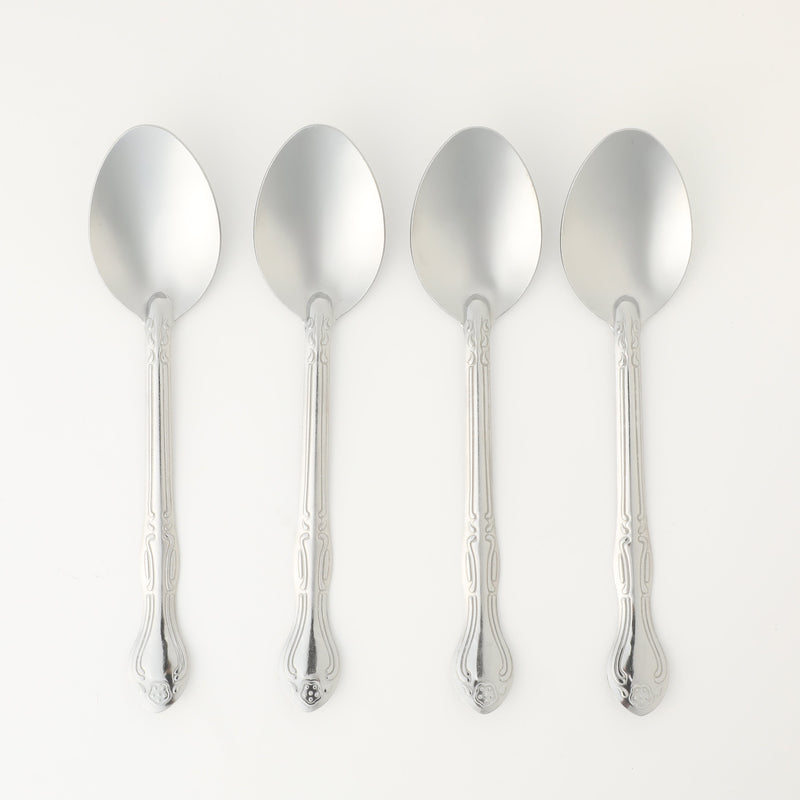 Gibson Home Abbie 4 Pack Dinner Spoon - Tumble Finish - Stainless Steel - Hang Tag - PDQ