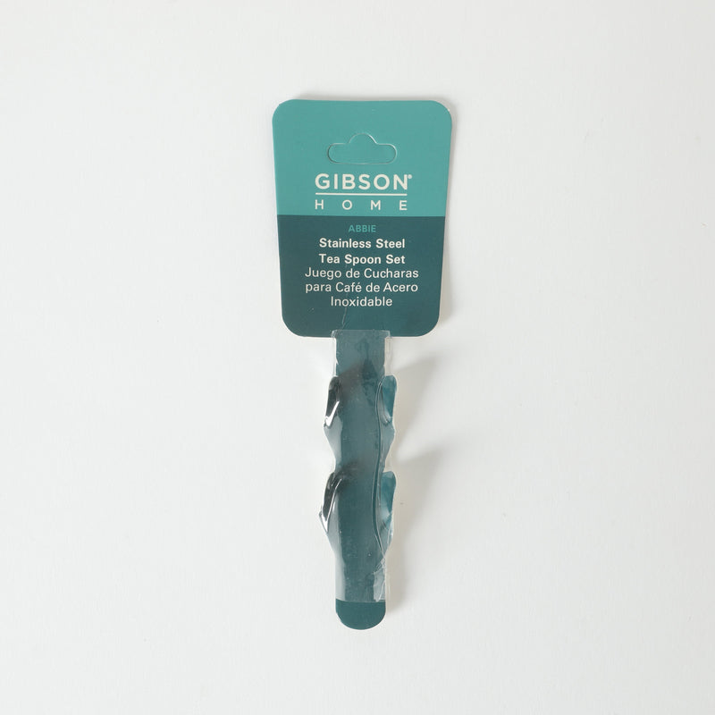 Gibson Home Abbie 4 Pack Teaspoon - Tumble Finish - Stainless Steel - Hang Tag - PDQ