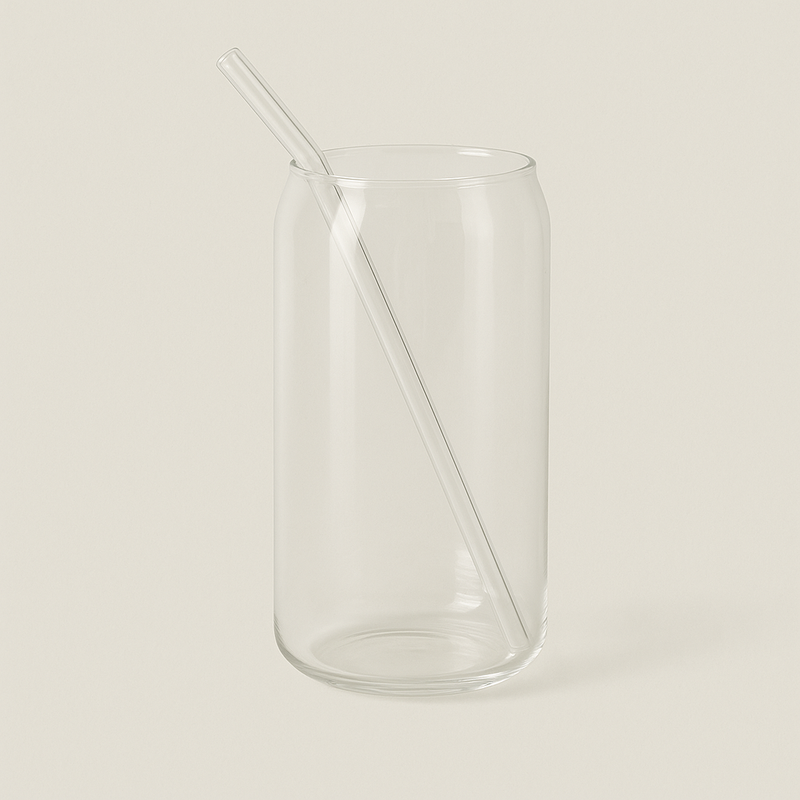 Gibson Home Zadie 10pc 18oz Borosilicate Glass Tumblers w/ Glass Straws & Cleaning Brush Set - Clear - Gift Box