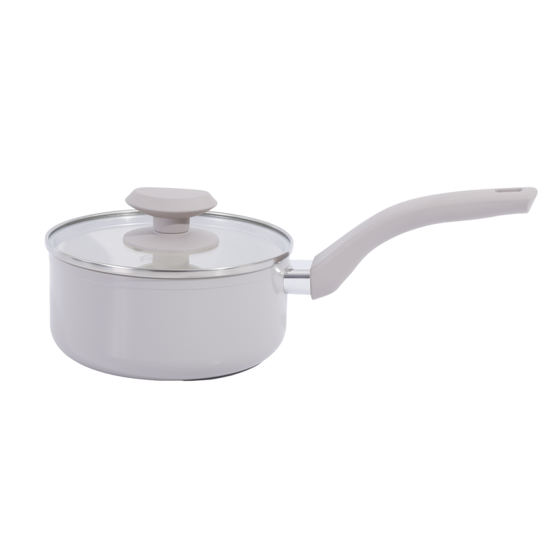 Oster Sutterville Choice 10pc Aluminum Cookware Set w/ Flat Glass Lid - Ceramic Non-Stick Interior - Soft Touch Handle - Gift Box w/ Remailer