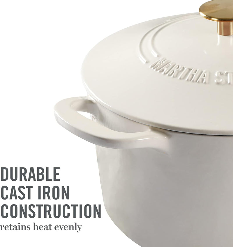 Martha Stewart Gatwick 7qt Enamel Cast Iron Dutch Oven w/ Lid - Classic Blue / Gunmetal Gray / Martha Blue / White / Yellow