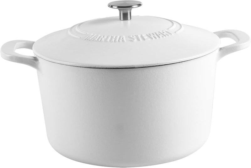 Martha Stewart Gatwick 7qt Enamel Cast Iron Dutch Oven w/ Lid - Classic Blue / Gunmetal Gray / Martha Blue / White / Yellow