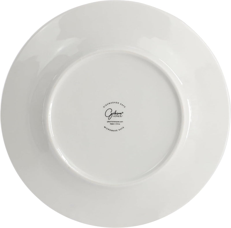 Gibson Home Blue Leaves 12pc Dinnerware Set -Decorated - Fine Ceramic - Gift Box
