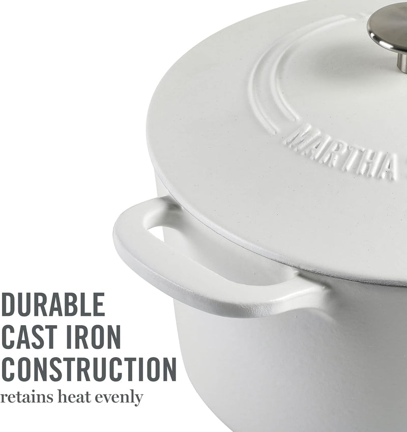 Martha Stewart Gatwick 7qt Enamel Cast Iron Dutch Oven w/ Lid - Classic Blue / Gunmetal Gray / Martha Blue / White / Yellow