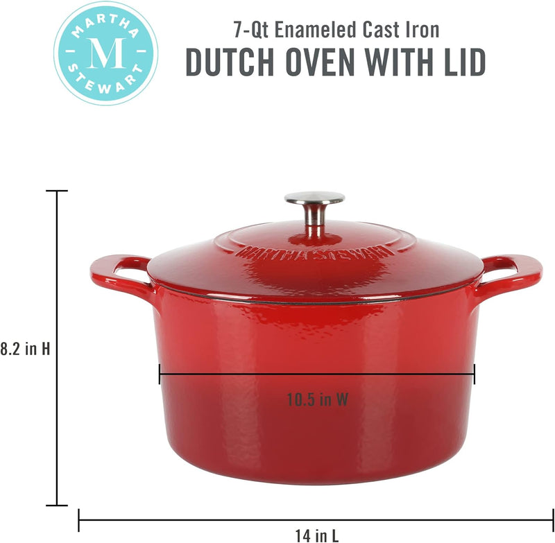 Martha Stewart Gatwick 7qt Enamel Cast Iron Dutch Oven w/ Lid