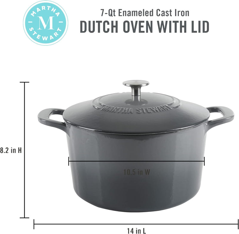 Martha Stewart Gatwick 7qt Enamel Cast Iron Dutch Oven w/ Lid