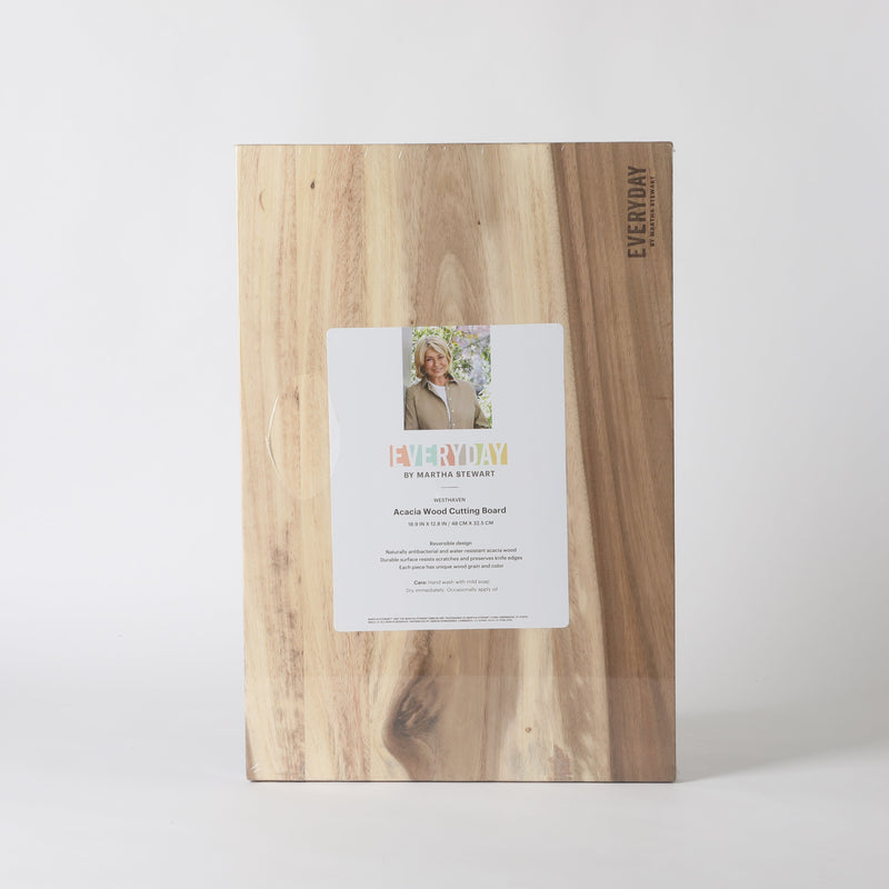 Martha Stewart Everyday Westhaven 18.9" x 12.8" Acacia Wood Cutting Board - Shrink Wrap w/ Color Label