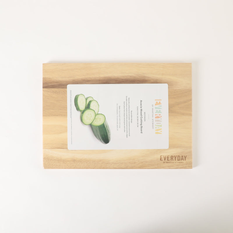 Martha Stewart Everyday Westhaven 14.96" x 11.02" Acacia Wood Cutting Board - Shrink Wrap w/ Color Label