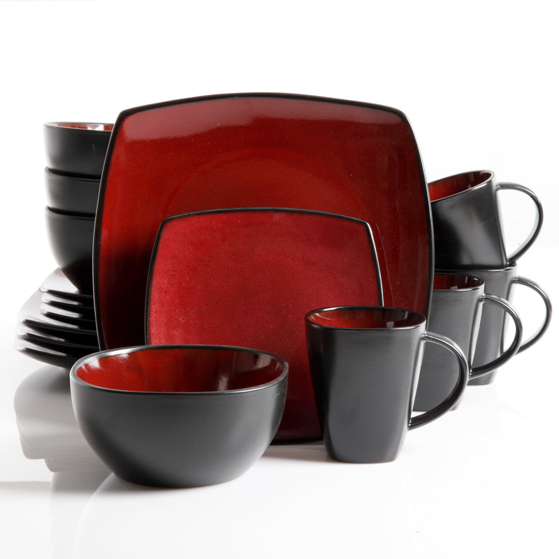 Soho Lounge 16pc Dinnerware Set - Soft Square - Reactive - Stoneware - GBX
