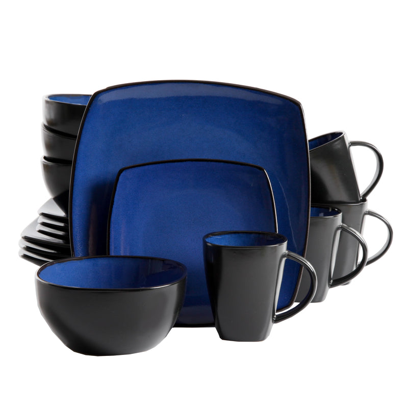 Soho Lounge 16pc Dinnerware Set - Soft Square - Reactive - Stoneware - GBX