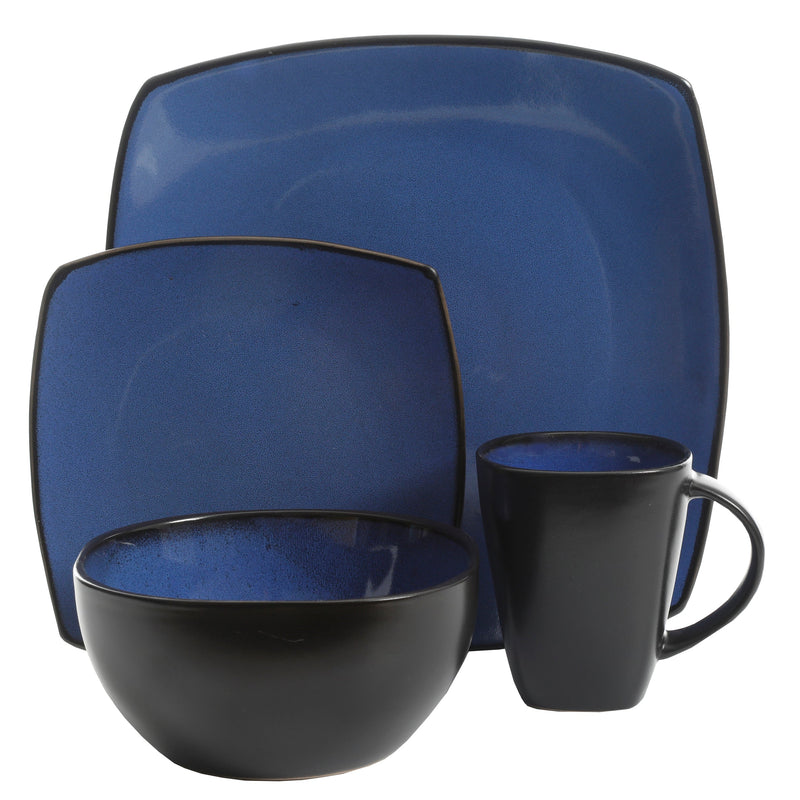 Soho Lounge 16pc Dinnerware Set - Soft Square - Reactive - Stoneware - GBX