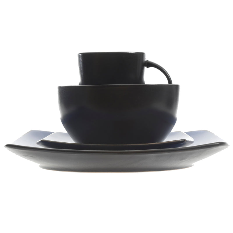 Soho Lounge 16pc Dinnerware Set - Soft Square - Reactive - Stoneware - GBX