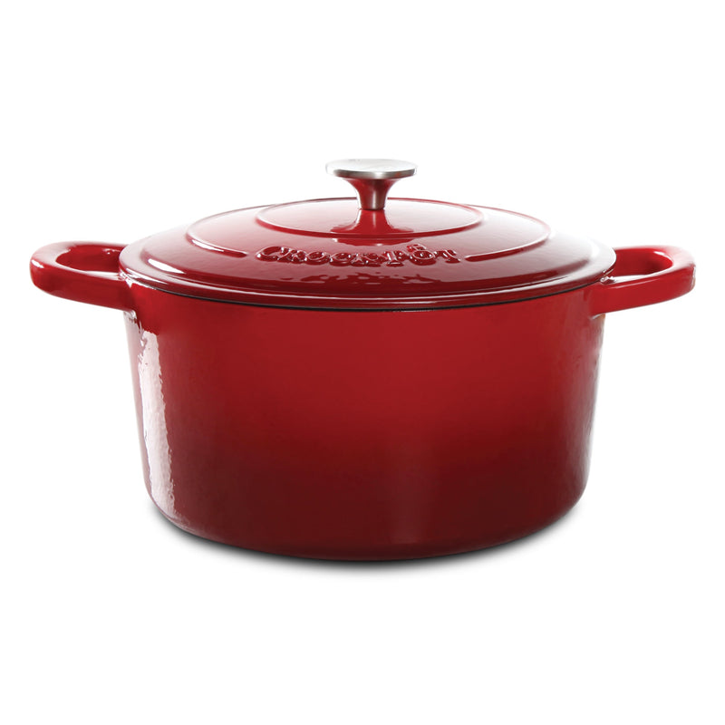 Crock-Pot Artisan 7qt Enamel Cast Iron Dutch Oven w/ Lid - Gift Box - Scarlet Red / Slate Grey / Sapphire Blue