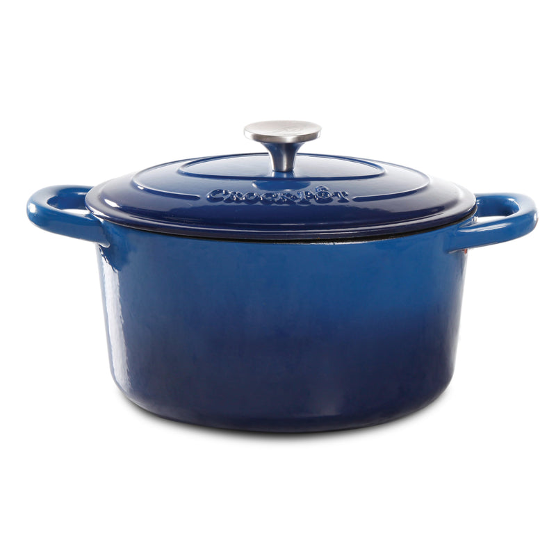 Crock-Pot Artisan 7qt Enamel Cast Iron Dutch Oven w/ Lid - Gift Box - Scarlet Red / Slate Grey / Sapphire Blue